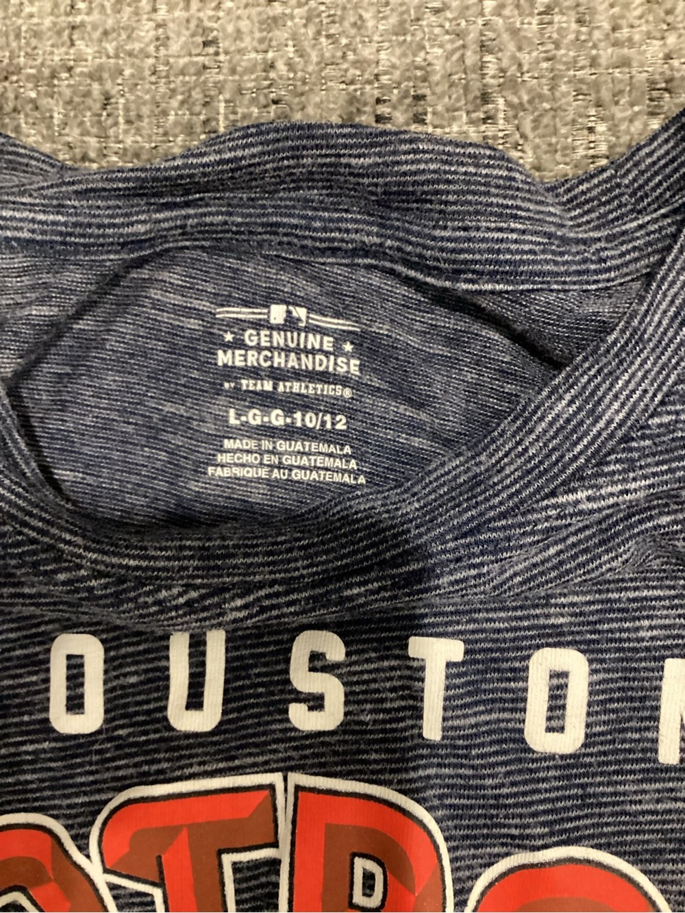 Genuine Merchandise Houston Astros Heather Navy Tee with Orange Logo - Picture 2 of 3
